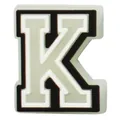 Leuchtender Buchstabe K Anhänger für Clogs, PVC-Accessoire im College-Stil in Grau und Braun - Buchstabe K