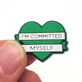 Ciondolo a cuore verde in PVC per calzature con decorazione scritta I'M COMMITTED - Stile Impegnato con me stesso (9)
