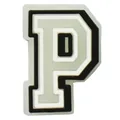 Leuchtender Buchstabe P PVC-Schuhanhänger für Clogs im klassischen College-Stil - Buchstabe P