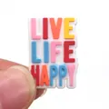 Ciondolo per scarpe in PVC colorato LIVE LIFE HAPPY con lettere in gomma morbida - Stile Vivi la Vita Felicemente (10)