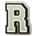 Leuchtender Buchstabe R Anhänger für Clogs aus grauem und schwarzem PVC-Material - Buchstabe R