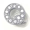 Letter Q charm for clogs featuring sparkling crystals and silver-tone metal finish - Letter Q