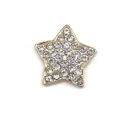 Golden star-shaped shoe charm with sparkling rhinestones for DIY hole clogs decoration - Gold Rhinestone Star Style