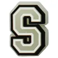 Leuchtender S-Buchstabe Schuhanhänger mit schwarz-weißem PVC-Design für Clog-Schuhe - Buchstabe S