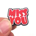 Accessorio per scarpe in PVC Miss You per sabot nel design rosso bianco e nero - Stile Mi Manchi (18)