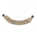 Golden Cuban link chain charm with white rhinestones and black clips for clogs - Gold Full Rhinestone Cuban Chain