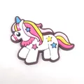 Colorful unicorn shoe charms made of PVC for garden clogs and DIY accessories - White Star Full Body Unicorn (7)