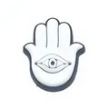 Hamsa Hand en Evil Eye schoenbedeltjes voor klompen, zwart-witte PVC decoratie voor schoenen - Zwart-Wit Hand van Fatima (21)
