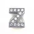 Sparkling crystal letter Z shoe charm accessory for clogs with silver metal base - Letter Z