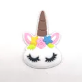 Cute PVC unicorn shoe charm with colorful flowers for garden clogs decoration - Multicolor Flower Wreath Unicorn Head (2)