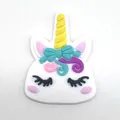 Cute PVC unicorn shoe charm with colorful hair and golden horn for garden clogs decor - Bowknot Curly Hair Unicorn (3)