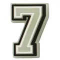 Leuchtender PVC-Schuhanhänger Nummer 7 im Dunkeln leuchtend, Schwarz und Grau - Zahl 7