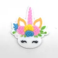 Cute white PVC unicorn shoe charm with colorful flower crown for garden clogs - Pink Yellow Blue Flower Crown Unicorn (5)