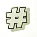 Leuchtender Hashtag-Schuhanhänger aus cremefarbenem PVC mit grünem Rand für Clogs - Hashtag