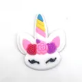 Cute 3D unicorn PVC shoe charm with colorful horn and rose flower details for DIY shoes - Triple Rose Unicorn Head (6)
