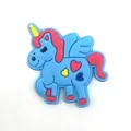 Blue unicorn PVC shoe charm with pink mane and heart details for garden clogs - Light Blue Heart Winged Unicorn (8)