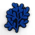 Breloque en PVC bleu en forme de corail pour sabots avec finition gaufrée en 3D - Style Corail Bleu