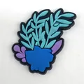 Charm de chaussure Axolotl bleu en PVC pour sabots avec motifs floraux et colorés - Style Floral Plante
