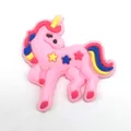 Pink unicorn PVC shoe charm with rainbow mane and colorful stars for garden clogs - Rainbow Mane Pink Unicorn (11)
