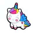 Cute colorful unicorn PVC shoe charm accessory for clogs with rainbow horn and blue wings - Winged Unicorn Style (2)