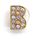 Golden alloy letter B shoe charm with sparkling rhinestones for DIY footwear decoration - Letter B