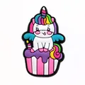 Cute cartoon unicorn cupcake charm for clog shoes made of soft PVC material - Cupcake Unicorn Style (5)