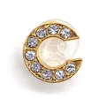 Golden alloy letter C charm buckle with sparkling rhinestones for DIY shoe decoration - Letter C