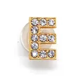 Gold-tone letter E shoe charm for clogs with sparkling rhinestones and clear backing - Letter E