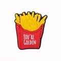 Detail of PVC shoe charm featuring French fries in a red bag with You're Golden text - French Fries Style(18)
