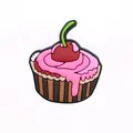 Cute PVC cupcake shoe charm with pink cream and red cherry for garden clogs - Cupcake Style(2)