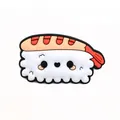 Cute cartoon shrimp sushi shoe charm for garden clogs in soft orange and white PVC - Shrimp Sushi Style(5)
