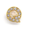Golden letter Q charm for croc shoes with crystals and opal-like inlay decoration - Letter Q