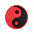 Διακοσμητικό παπουτσιών Tai Chi Yin Yang από PVC σε κόκκινο και μαύρο χρώμα - Στυλ Γιν Γιανγκ Κόκκινο και Μαύρο (1)