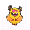 Yellow cartoon monster shoe charm for clogs with heart eyes and spiraled horns - Yellow Monster with Heart Eyes (7)