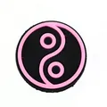 Roze en zwarte Yin Yang bedel voor klompen met een duurzaam rond PVC-ontwerp voor DIY - Roze en Zwart Yin Yang Stijl (5)