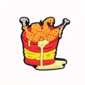 Cartoon fried chicken bucket PVC shoe charm for clog sandals and garden footwear - Fried Chicken Bucket Style(9)