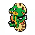Cute green dinosaur PVC shoe charm with yellow eggshell for garden clogs - Green Dinosaur With Eggshell (2)