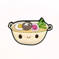 Cartoon ramen bowl charm with smiling face and rich toppings for clog shoes - Ramen Bowl Style(10)
