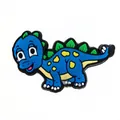Blue cartoon stegosaurus PVC shoe charm for garden clogs with yellow dots - Royal Blue Stegosaurus (4)