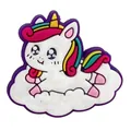 Ciondolo per scarpe a forma di unicorno in PVC colorato con criniera arcobaleno e nuvola - Stile Unicorno Nuvola (2)
