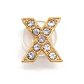 Golden letter X charm with sparkling crystals for DIY shoes, elegant and stylish accessory - Letter X