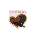 Charm per scarpe Cowgirl rosa con stivale da cowboy nero e cuore per zoccoli - Scritta COWGIRL e Stivale