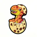 Cartoon Dinosaurier schlüpft aus Ei PVC Schuhanhänger Zubehör für Clogs - Oranger Schlüpfender Dinosaurier (5)