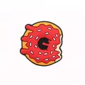 Cute red donut and letter G charm for garden clogs made of soft PVC material - Red Donut Style(13)