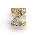Golden alloy letter Z charm with white rhinestones for DIY shoe decoration - Letter Z