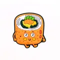 Cute cartoon sushi PVC shoe charm with orange fish roe and avocado for clog sandals - Cartoon Sushi Roll Style(14)