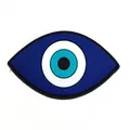 Blauwe en witte Evil Eye PVC schoenbedel voor klompen en DIY schoenendecoratie accessoire - Blauw en Wit Concentrisch Boze Oog (11)