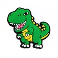 Niedlicher grüner T-Rex Dinosaurier Schuhanhänger aus weichem PVC für Clogs-Deko - Hellgrüner T-Rex (10)