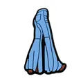 Accessorio per scarpe a forma di jeans blu a zampa in morbido PVC per zoccoli - Jeans a Zampa Blu