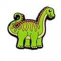 Grüner Cartoon-Dinosaurier Schuhanhänger aus PVC für Clogs mit Details - Grüner Dinosaurier Mit Orangen Rückenflossen (12)